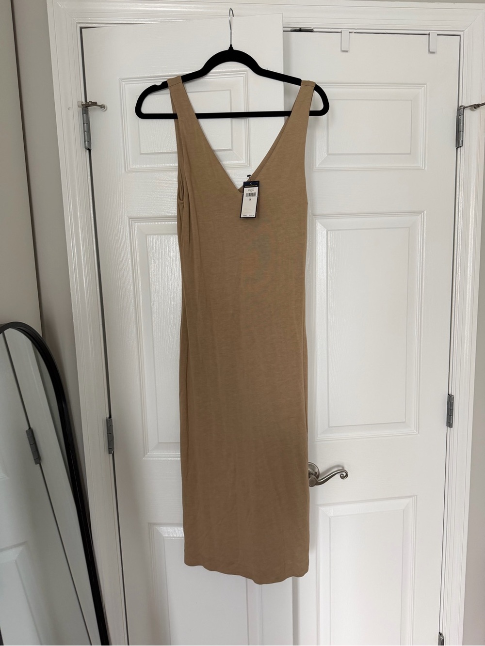 Ralph Lauren Sleeveless V-Neck Midi Dress in Camel